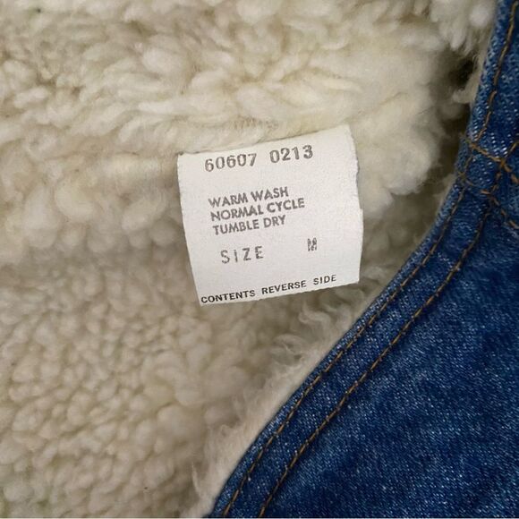 Vintage Levi’s 70s Fleece Lined Button Up Orange Tab Denim Vest - Picture 6 of 7